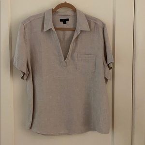 J. CREW Linen S/S blouse.